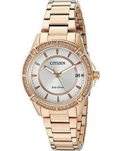 Drive From Citizen Eco-Drive Women's Quartz Stainless Steel Casual Watch, Color: Rose Gold-Toned