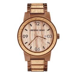 The Original Grain Men's Whiskey Barrel Wooden Wrist Watch