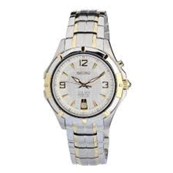 Seiko Men's SNQ124 Quartz Two Tone Stainless Steel Hardlex Dial Watch