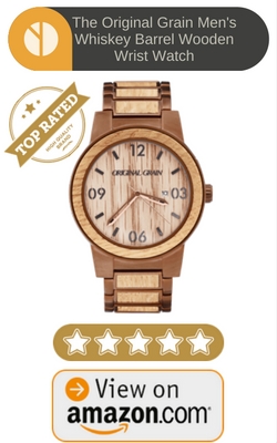 The Original Grain Men's Whiskey Barrel Wooden Wrist Watch